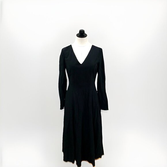Giorgio Armani Vtg Le Collezioni Long Sleeve Fitted Dress Sz 42/8 Whimsigoth - Picture 2 of 9
